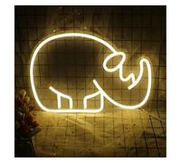 Ozzyr enseigne de barre au néon Enseigne lumineuse LED néon en forme de rhinocéros, à suspendre au mur, pour la décoration chambre d'enfant