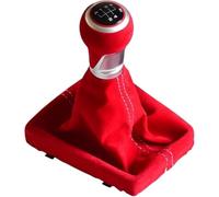 Ozzyr Soufflet de levier pour vitesse en cuir suédé pour A3 8V S-line 2014-2020(5 Speed-red)