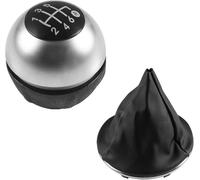Ozzyr Soufflet de levier pour vitesse pour Fiat 500 500C 2007-2018(2pcs Silver 6 speed)