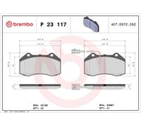 P 23 117 BREMBO Kit de plaquettes de frein, frein à disque pour ABARTH,ALFA ROME