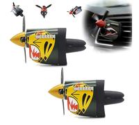 P-40 Warhawk Car Air Freshener With Spinning Propeller, P-40 Fighter Plane Air Vent Decoration, Long Lasting Odor, Eliminator Easy Install Fits Most Air Vents, Car Accessories For Men (#B-2PCS)