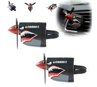 P-40 Warhawk Car Air Freshener With Spinning Propeller, P-40 Fighter Plane Air Vent Decoration, Long Lasting Odor, Eliminator Easy Install Fits Most Air Vents, Car Accessories For Men (#A-2PCS)
