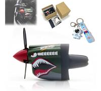 P-40 Warhawk Creative Propeller Car Decor, Shark Nose Style Air Freshener Clip, Shark Dynamic Propeller Dashboard Decor, Easy Install, for Pilots Aviation Lovers Most Vehicle (A)