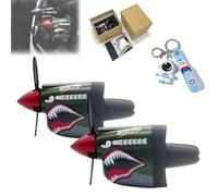 P-40 Warhawk Creative Propeller Car Decor, Shark Nose Style Air Freshener Clip, Shark Dynamic Propeller Dashboard Decor, Easy Install, for Pilots Aviation Lovers Most Vehicle (2A)