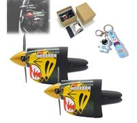 P-40 Warhawk Creative Propeller Car Decor, Shark Nose Style Air Freshener Clip, Shark Dynamic Propeller Dashboard Decor, Easy Install, for Pilots Aviation Lovers Most Vehicle (2B)