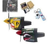 P-40 Warhawk Creative Propeller Car Decor, Shark Nose Style Air Freshener Clip, Shark Dynamic Propeller Dashboard Decor, Easy Install, for Pilots Aviation Lovers Most Vehicle (mix)