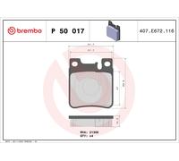 Brembo P50017 Plaquettes de Frein Arrière