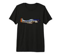 P-51 Mustang Avion de Chasse de la Seconde Guerre Mondiale T-Shirt Haut de Gamme
