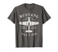 P-51 Mustang WW2 North American P51 D Vintage Fighter Plane T-Shirt