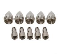 P-80 Kit de consommables pour coupe-plasma compatible avec torche de 1,1 à 1,7 mm, buses et électrodes 10 pièces en cuivre pour applications de soudage industriel (1,1 mm)
