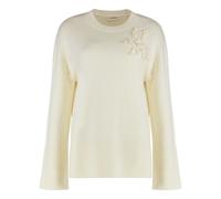 P.a.r.o.s.h., Femme, Pulls, Blanc, Taille: 36 FR Pull Ras du Cou en Laine et Cachemire