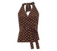 P.a.r.o.s.h., Femme, Tops, Brun, Taille: 38 FR Haut dos nu à pois
