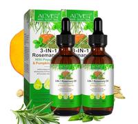 P-Beauty 2x Huile 3-en-1, romarin, menthe & graines de courge 60ml - Huile pour cheveux, cils & sourcils - Cheveux sains & brillants, cils denses - Soins capillaires & cuir chevelu