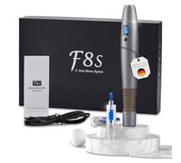 P-Beauty Appareil de Microneedling F8S 2024 - Sans fil, titane - Réglable de 0,25-3mm | incl. 2 cartouches NANO rondes | Derma Pen Anti-âge, cicatrices d'acné, hyperpigmentation, vergetures