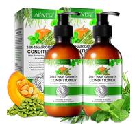 P-Beauty Après-shampoing 3en1 Romarin Menthe & Huile de Graines de Citrouille 2x300ml Avec Biotine - Croissance des Cheveux & Soin Réparateur Pour Cheveux Secs - Brillance & Protection contre la Chute