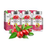 P-Beauty Capsules d'huile d'églantier bio avec kératine - 120 capsules pour usage externe, huile capillaire croissance des cheveux & soins du cuir chevelu - rend les cheveux forts & soyeux
