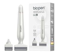 P-Beauty - Derma Stamp Pen BIO4 - Appareil à micro-aiguilles - Dermapen avec 2 embouts 64 et 120 aiguilles - Profondeur d'aiguille réglable de 0 à 3 mm - Pour rides, cicatrices, pores, anti-âge