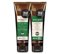 P-Beauty Kit de soins corporels naturels pour le corps, gel douche et baume corporel, végétalien avec huile de graines de chanvre bio - Pour peau sèche, hydratant, régénérant, nourrissant - Savon de