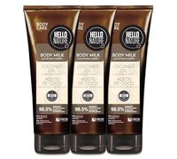 P-Beauty Lait corporel cosmétique naturel avec huile de coco bio - Lait corporel à l'huile d'amande et au panthénol - Soin hydratant pour peaux très sèches - Soin de la peau végétalien sans silicone