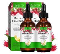 P-Beauty - Lot de 2 flacons d'huile essentielle Monarda - 60 ml - Huile pour cheveux, soin de la peau, cils - Hydratante, croissance des cheveux et anti-âge - Huile de soin naturelle pour la peau, les