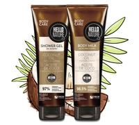 P-Beauty Lot de 2 produits cosmétiques naturels pour le corps - Gel douche et lait corporel à l'huile de coco bio - Soin hydratant pour peaux normales à sèches - Végétalien, avec panthénol, huile