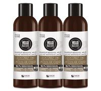 P-Beauty Lot de 3 laits nettoyants pour le visage - Démaquillant doux à l'huile de coco bio - Végétalien - Nettoyant doux pour les yeux - Lait nettoyant pour peaux sensibles - Nettoyage du visage et