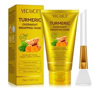 P-Beauty Masque de nuit pour le visage avec rétinol, vitamine C, curcuma et collagène - Masque d'enveloppement de nuit Turmeric Overnight 75 ml - Anti-âge & Hydratant - Masque Peel-Off Spa pour une