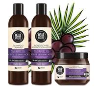 P-Beauty Naturkosmetik Acai Kit de soin capillaire Shampoing, après-shampoing et masque capillaire - Bio, végétalien, sans silicone - Hydratation, brillance & réparation - Soin des cheveux pour