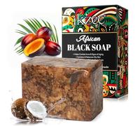 P-Beauty Savon noir africain, végétalien, avec beurre de karité, huile de coco et de palmiste - Savon pour le visage, le corps, les cheveux, naturel - Contre les boutons, l'acné, les points noirs, les