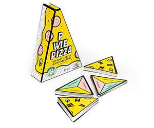 P comme la pizza : construire un énorme morceau de pizza devant Allen Autres, jeu de mots familiaux, idéal pour les adultes et les enfants.