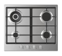 Candy Piano de cuisson gaz CHG6BR4WTX 60 cm 4 feux inox