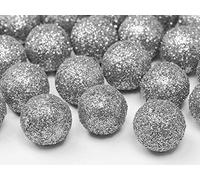 P&D Lot de 25 boules décoratives à paillettes argentées 2 cm