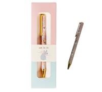 P Dot Wolf Cute Creations Stylo à motif bouledogue français dans une boîte cadeau - Stylo d'écriture noir de qualité supérieure avec adorable motif bouledogue français, accents dorés | Parfait pour