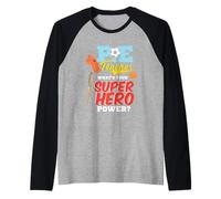 P.E. Éducation Physique Professeur Superhero Power School Manche Raglan