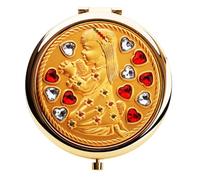 P.Emme Miroir miroir de sac Gold fille avec mains Joints avec cristaux SWAROVSKI ELEMENTS - Idée cadeau