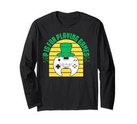 P est pour Jouer à des Jeux Lucky Boy Gamer St Patrick Day Boys Manche Longue