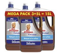 P&G PROFESSIONAL Mr Propre Professional Nettoyant Sol et Multi-Surfaces, 15L (3 x 5L), pour les Sols et les Surfaces Délicates