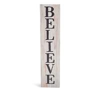 P. Graham Dunn Believe Midnight Plaque décorative de Noël en bois Noir 18 x 4 cm