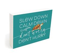 P. Graham Dunn Coastal Collection Bloc de mots en bois Slow Down 18,4 x 14 cm