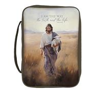 P. Graham Dunn Housse de bible en polyester avec poignée, 18,8 x 25,4 cm | Construction en polyester, fermeture éclair, poignée de transport, illustration Jésus et Agneau