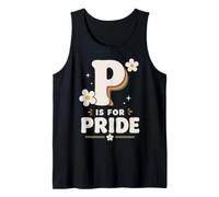 P is for Pride Lettre Arc-en-Ciel rétro Daisy Support LGBTQ Débardeur