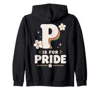P is for Pride Lettre Arc-en-Ciel rétro Daisy Support LGBTQ Sweat à Capuche