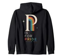 P is for Pride LGBTQ Lettre rétro Arc-en-Ciel Typographie Sweat à Capuche