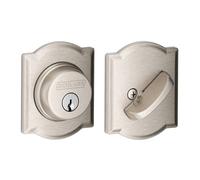 P ne dormant Schlage B60 N CAM 619 avec garniture Camelot, cl 1 c t , s curit r sidentielle maximale, nickel satin