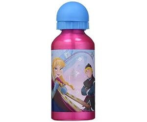 p:os 23898088 - La reine des neiges - Gourde en aluminium pour enfants, gourde avec couvercle d'environ 400 ml, anti-fuite, idéale pour l'école, le sport et les loisirs