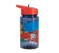 P:os 28230 - Gourde avec motif Paw Patrol, transparente avec paille à rabattre, sans BPA, capacité d'environ 430 ml, idéale pour l'école, le sport et les loisirs