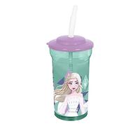 p:os 35454 - Frozen Die Eiskönigin 2 - Gobelet pour Enfants avec Paille intégrée et Couvercle, récipient d'une contenance d'environ 460 ML, idéal pour Les Boissons Froides
