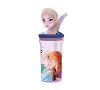 p:os 35481 - Frozen la Reine des Glaces Gobelet pour Enfants avec Paille intégrée, Couvercle et Personnage 3D, récipient d'une contenance d'environ 360 ML, idéal pour Les Boissons Froides (Lot de 6)