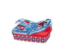 p:os 35484-Boîte Spiderman 3 Compartiments, déjeuner en Plastique avec Fermetures à Clip, boîte à goûter pour Le Jardin d'enfants, l'école et Les Loisirs, 35484, Multicolore