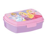 p:os Disney Princess 34212049 Boîte à déjeuner pour enfant avec un compartiment en plastique avec fermeture à clip pour maternelle, école et loisirs